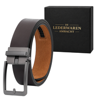 Riem Zonder Gaatjes Heren – 100% Split Rundleer – Automatische Riem – Verstelbaar Maat 90 t/m 135 – Bruin