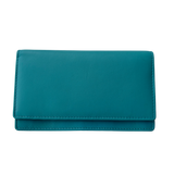 Luxe Portemonnee Dames RFID / Anti Skim - Buffelleer - Blauw - Dames Portemonnee - Volledig Leer - Portefeuille Dames RFID