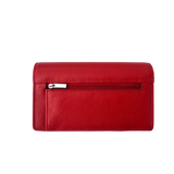 Luxe Portemonnee Dames RFID / Anti Skim - Buffelleer - Rood - Dames Portemonnee - Volledig Leer - Portefeuille Dames RFID