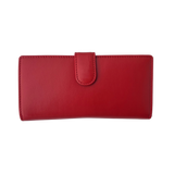 Luxe Portemonnee Dames RFID / Anti Skim - Buffelleer - Rood - Langwerpig - Dames Portemonnee - Volledig Leer - Portefeuille Dames RFID