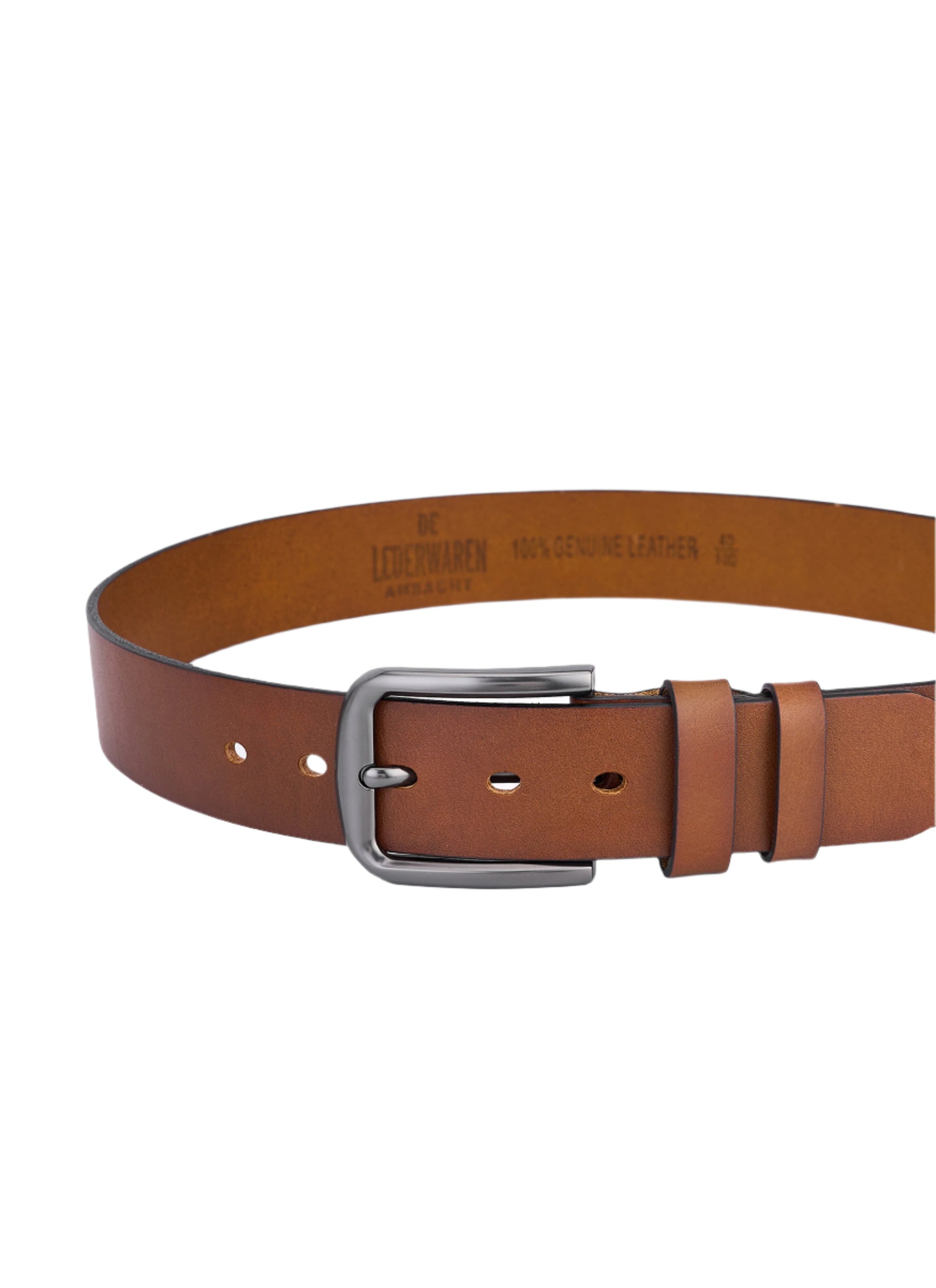 Lot de 4 ceintures en cuir de vachette de haute qualité, entièrement en cuir, marron foncé, résistantes pour homme