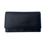 Luxe Portemonnee Dames RFID / Anti Skim - Buffelleer - Zwart - Dames Portemonnee - Volledig Leer - Portefeuille Dames RFID
